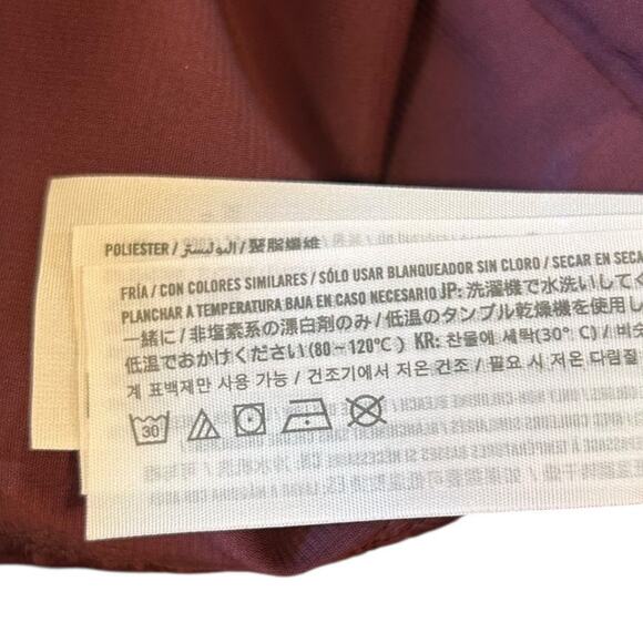 ABERCROMBIE & FITCH Burgandy Cropped Silky Satin Long Sleeve Top Women's LARGE - Picture 7 of 11